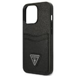 Guess GUHCP13XPSATPK iPhone 13 Pro Max 6,7" black hardcase SaffianoTriangle Logo Cardslot - imagine 6