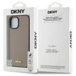 DKNY DKHMP15SPGHLME iPhone 15 6.1" beige hardcase Grained Metal Logo MagSafe - imagine 8