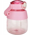 Extralink | Bottle for school, kindergarten | water bottle, with straw, strap, 1L, pink - imagine 3