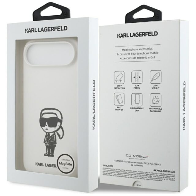 Case Karl Lagerfeld Silicone Karl Sketch & Logo MagSafe for iPhone Air white - imagine 8