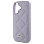 Guess GUHCP16SPSQSQSU iPhone 16 6.1" light purple hardcase Quiled Metal Logo - imagine 6