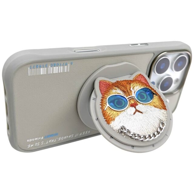Nimmy Glasses Cool Cat MagSafe case for iPhone 16 Pro grey - imagine 4