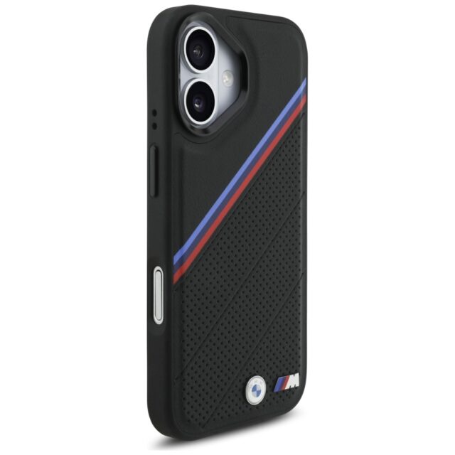 BMW M Tricolor Metal Logo MagSafe Case for iPhone 17 Black - imagine 4