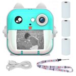 Extralink EPP-004 Blue | Mini thermal printer with camera | 3 rolls of thermal paper, 2.5" LCD screen, Bluetooth, USB-C, 1000 mAh