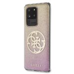 Guess GUHCS69PCUGLPGG S20 Ultra G988 gold pink hard case Glitter Gradient 4G Circle - imagine 2