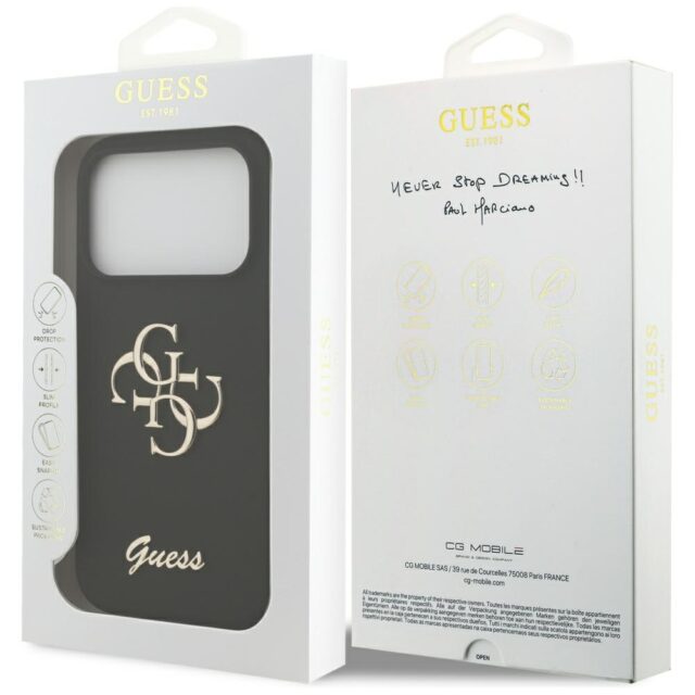 Guess Silicone Big 4G Script case for iPhone 17 Pro black - imagine 8