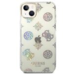 Guess GUHCP14SHTPPTH iPhone 14 / 15 / 13 6.1" transparent hard case Peony Glitter - imagine 3