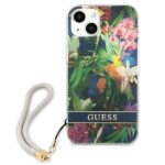 Guess GUHCP13MHFLSB iPhone 13 / 14 / 15 6,1" blue hardcase Flower Strap - imagine 3