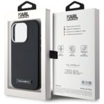 Case Karl Lagerfeld  FW Metal Plate MagSafe for iPhone 15 Pro black - imagine 8