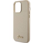 Guess GUHCP15XPGMCSD iPhone 15 Pro Max 6.7" light gold hardcase Glitter Glossy Script - imagine 6