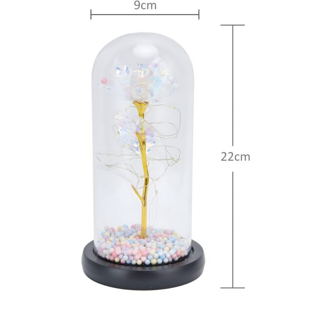 Eternal Rose in Glass Extralink Home, White LED Light - imagine 6