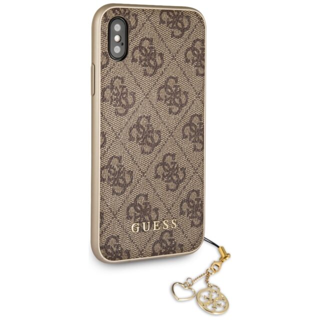 Guess GUHCPXGF4GBR iPhone X/Xs brown hard case 4G Charms Collection - imagine 5