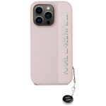 Karl Lagerfeld KLHCP15LPSAKDGCP iPhone 15 Pro 6.1" pink hardcase Saffiano Rhinestones & Charm - imagine 3