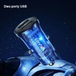 USAMS car charger C31 3A 2xUSB-A Fast Charge blue CC162CC02 (US-CC162) - imagine 3