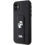 Karl Lagerfeld KLHCN61GSAKCPK iPhone 11/ Xr 6.1" black hardcase Gripstand Saffiano Karl&Choup - imagine 2