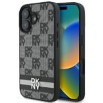 DKNY DKHCP16SPCPTSSK iPhone 16 6.1" black hardcase Checkered Pattern & Printed Stripes