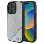 BMW BMHMP16X23PUPDG iPhone 16 Pro Max 6.9" grey hardcase M Perforated Tricolor Line MagSafe