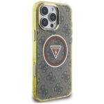 Case Guess IML Metal Glitter 4G Circle Triangle MagSafe for iPhone 16 Pro Max brown - imagine 4