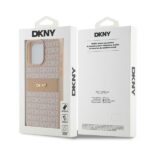 DKNY DKHCP15XPRTHSLP iPhone 15 Pro Max 6.7 inch pink hardcase Leather Mono Stripe & Metal Logo - imagine 8