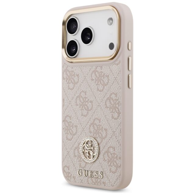 Case Guess 4G Strass Logo MagSafe for iPhone 17 Pro pink - imagine 2