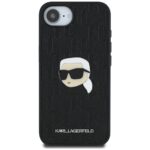 Case Karl Lagerfeld Monogram Karl Head Pin for iPhone 16e black - imagine 3