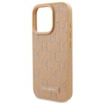 Karl Lagerfeld KLHMP16LPKHPORPE iPhone 16 Pro 6.3" hardcase beige Leather Monogram Metal Logo - imagine 6