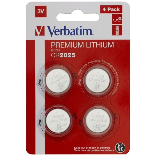 Verbatim Lithium Battery CR2025 3V 4pcs 49532 - imagine 3