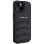 AMG AMHCP15MGSEBK iPhone 15 Plus / 14 Plus 6.7" black hardcase with Leather Debossed Lines - imagine 4