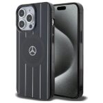 Mercedes MEHMP15L23HRSK iPhone 15 Pro 6.1" Black Hardcase Double Layer Crossed Lines MagSafe