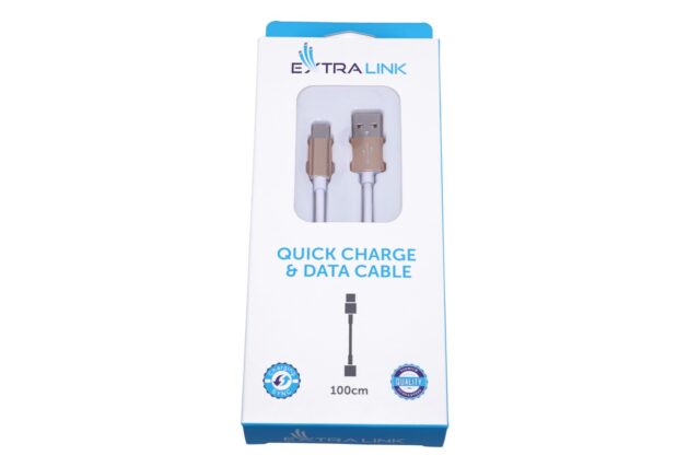 Extralink | USB - type C cable | for ANDROID smartphones, max. current 3A, 1m, white - imagine 5