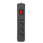 Armac Multi M3 | Power strip | anti-surge system, 3 sockets, 5m cable, black - imagine 2