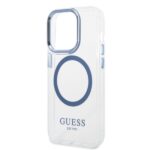 Guess GUHMP14XHTRMB iPhone 14 Pro Max6.7" blue hard case Metal Outline Magsafe - imagine 6