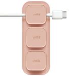 UNIQ Pod Mag magnetic cable organizer + base blush pink