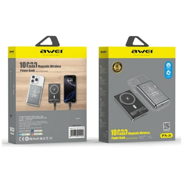 Induction powerbank Awei PA-31 10000mAh MagSafe grey - imagine 2