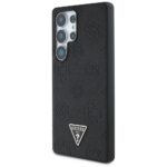 Case Guess Grained Hot Stamp Peony Pattern Triangle Logo MagSafe for Samsung Galaxy S25 Ultra black - imagine 2
