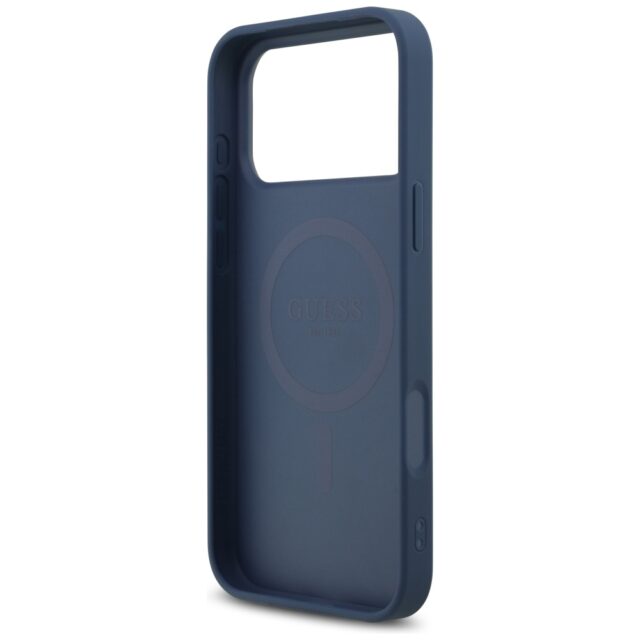 Guess Leather 4G Triangle Strass MagSafe case for iPhone 17 Pro Max blue - imagine 7