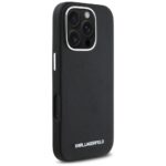 Case Karl Lagerfeld Saffiano Full Wrapped Elongated Metal Logo MagSafe for iPhone 16 Pro black - imagine 4