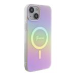 Guess GUHMP15SHITSP iPhone 15 / 14 / 13 6.1" pink hardcase IML Iridescent MagSafe - imagine 4