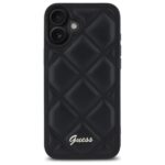 Guess GUHCP16MPSQSQSK iPhone 16 Plus 6.7" black hardcase Quilted Metal Logo - imagine 3