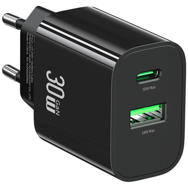 Ładowarka sieciowa USAMS CC316 T65 30W   1xUSB-C 1xUSB-A Fast Charging black - imagine 4