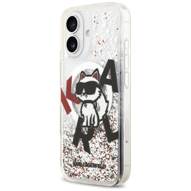 Karl Lagerfeld Liquid Glitter Choupette Logo MagSafe Case for iPhone 17 Clear - imagine 2