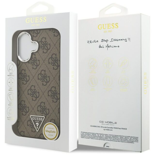 Case Guess 4G Triangle Logo MagSafe for iPhone 17 brown - imagine 8