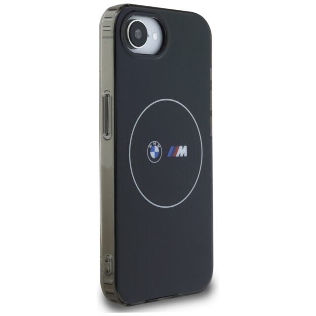 Case BMW IML Metal White Circle MagSafe for iPhone 16e black - imagine 4