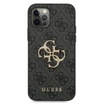 Guess GUHCP12M4GMGGR iPhone 12/12 Pro 6,1" grey hardcase 4G Big Metal Logo - imagine 3