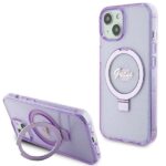 Guess GUHMP15MHRSGSU iPhone 15 Plus/ 14 Plus 6.7" purple hardcase Ring Stand Script Glitte