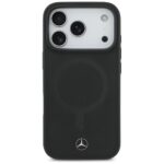 Mercedes Plain Smooth Leather MagSafe Case for iPhone 17 Pro Black - imagine 3