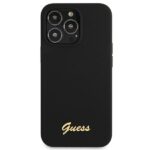 Guess GUHMP13XLSLMGBK iPhone 13 Pro Max 6,7" black hardcase Silicone Script Gold Logo MagSafe - imagine 4