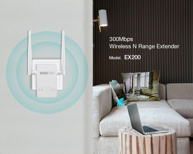 Totolink EX200 | WiFi Extender | 300Mb/s, 2,4GHz, 1x RJ45 100Mb/s, 2x 4dBi - imagine 7