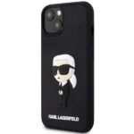 Karl Lagerfeld KLHCP14S3DRKINK iPhone 14/ 15 / 13 6.1" black hardcase Rubber Ikonik 3D - imagine 2