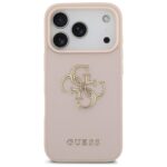 Guess Grained Big 4G & Classic Logo Case for iPhone 17 Pro Pink - imagine 3